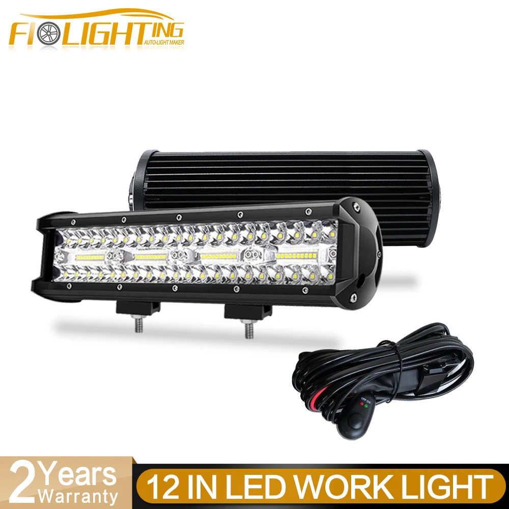 Fi-Lighting 3 Righe Quad Led Bar 12 Pollici Spot Flood Led Light Bar/Luce Di Lavoro 240W Per Trattore 4 X4 Uaz Offroad 4Wd Atv Truck 12V