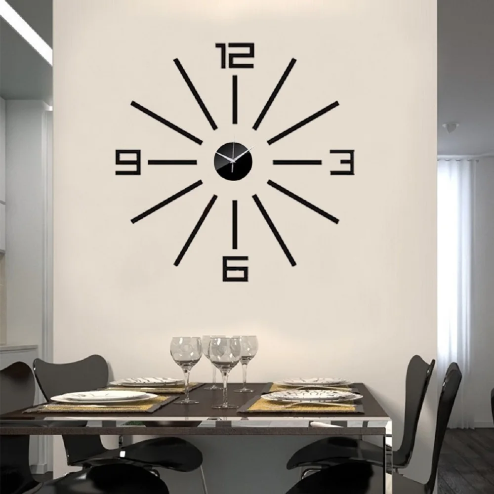 3D Wall Clock Acrylic Mirror Wall Stickers Modern DIY Wall Clocks Home Decor Living Room Quartz Needle reloj de pared 2020 NEW 31