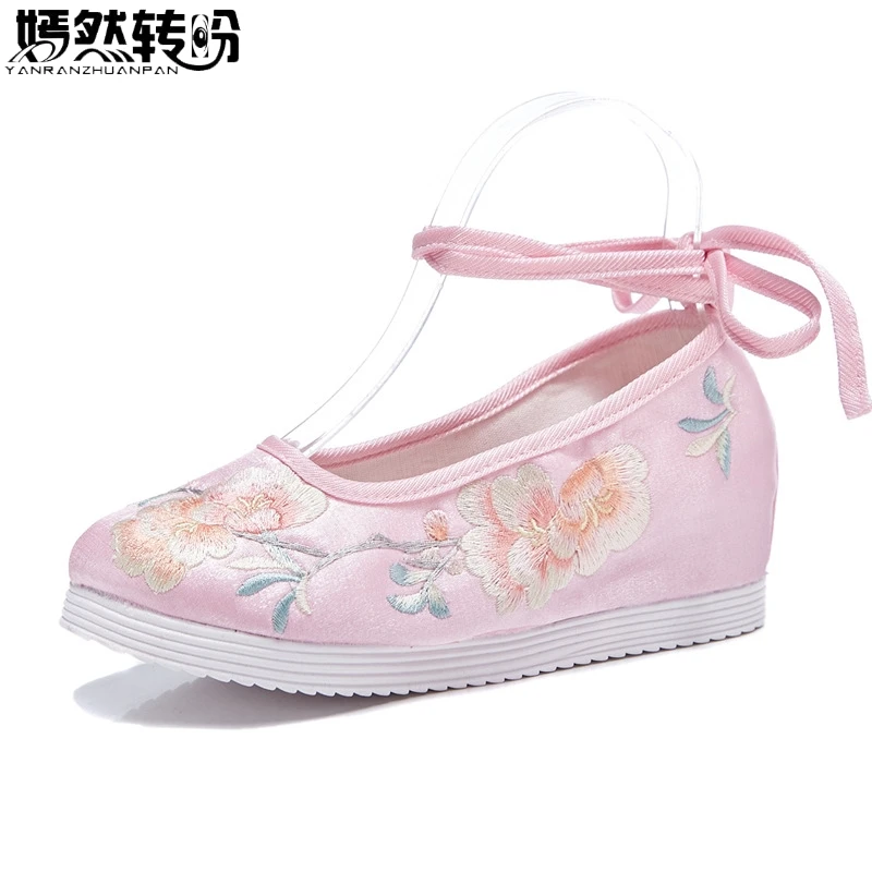 Женские хлопковые туфли на плоской подошве в стиле Лолита с ремешком щиколотке