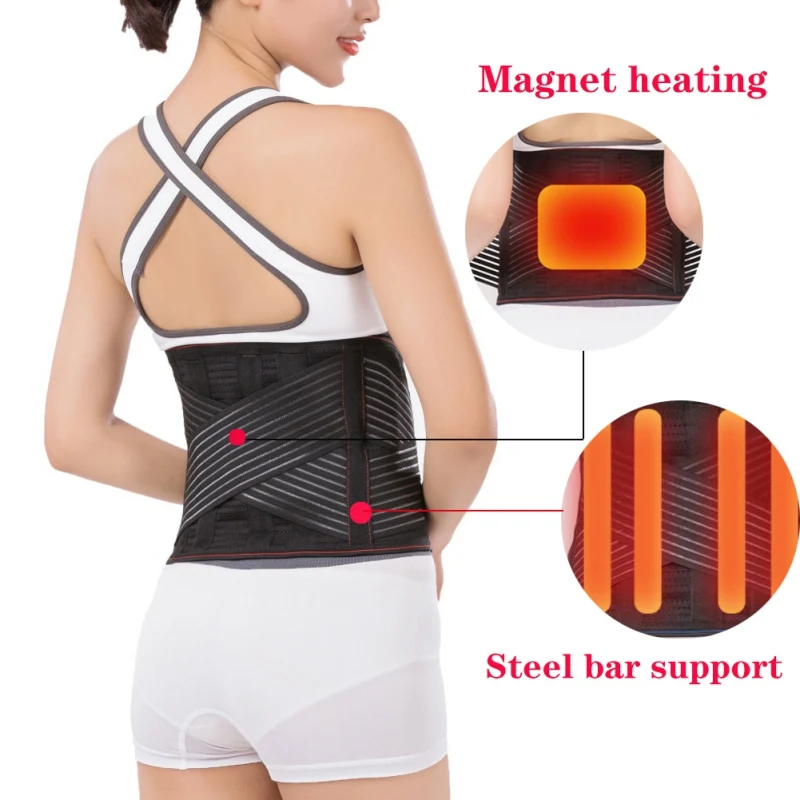 Magnetic Self-heating Waist Brace Steel Bone Bar Waist Belt Men Women Lumbar Support Back Brace Belt Therapy Belt