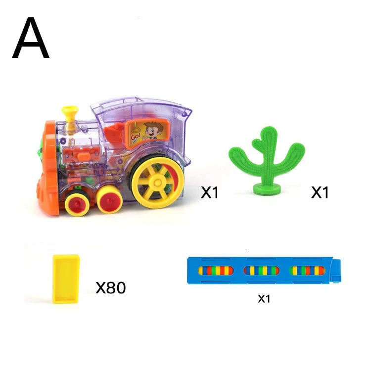 Домино набор игрушек-поезд домино строительные блоки автомобиль грузовик укладка домино ралли блок игрушка идеально подходит для дня рождения Рождество - Цвет: A
