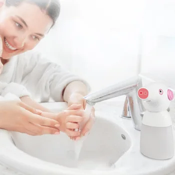 

330ml Desktop Kitchen USB Rechargeable Container Hand Free Infrared Sensing Automatic LED Indicator Portable Foam Soap Dispenser