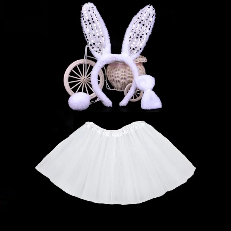 Kids Girls Bunny Ears Animal Headband Bow Tie Tail Rabbit Cosplay Costume Hair Skirt Tutu Halloween Carnival Birthday Party Gift Kids Girls Bunny Ears Animal Headband Bow Tie Tail Rabbit Cosplay Costume Hair Skirt Tutu Halloween Carnival Birthday Party Gift