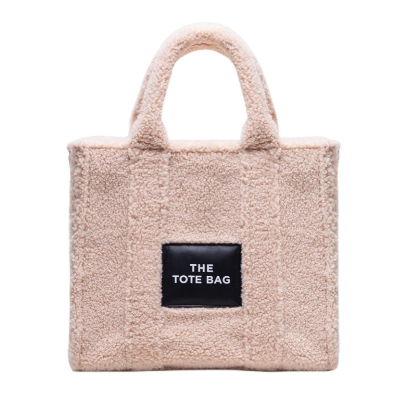 fluffy black tote bag