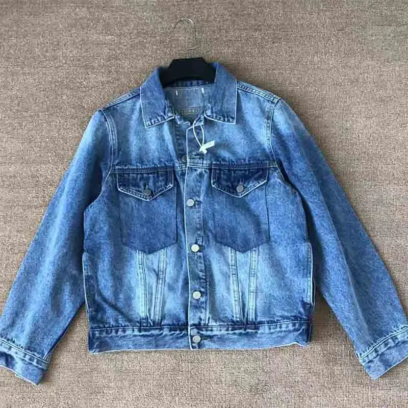 

Women Jacket 2019 Early Autumn New Washed Blue Soft Denim Jacket