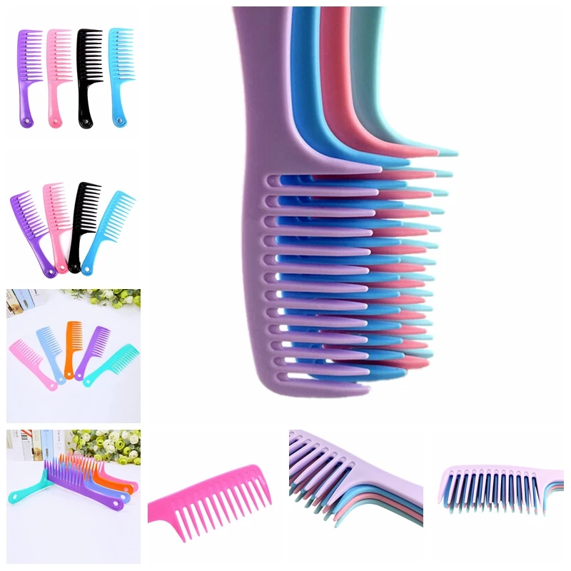 

Handgrip Barber Hairdressing Haircut Comb Plastic Wide Tooth Hair Combs Hairstyle Women Lady Styling Tools Candy Colors 23.8cm