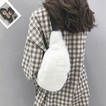 

2020 Litthing Plush Fanny Pack Bags For Women Fashion Faux Fur Fanny Pack With Single Pockets Female Furry Waist Bags Belt Bags