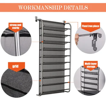 

Newly Over Door Hanging Shoe Rack Shoes Organizer Wall Mounted Shoe Hanging Shelf Multi-layer Household