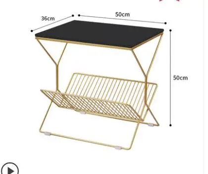 

Nordic modern minimalist bedroom bedside table marble small coffee table wrought iron bedside table sofa light luxury side