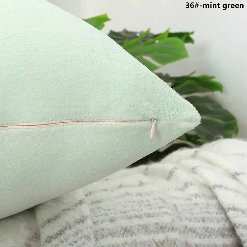 Супер мягкая бархатная плюшевая подушка для дивана крышка 30x50/40x40/45x45/40x60/50x50/55x55/60x60 см наволочка декоративная наволочка - Цвет: 36-mint green