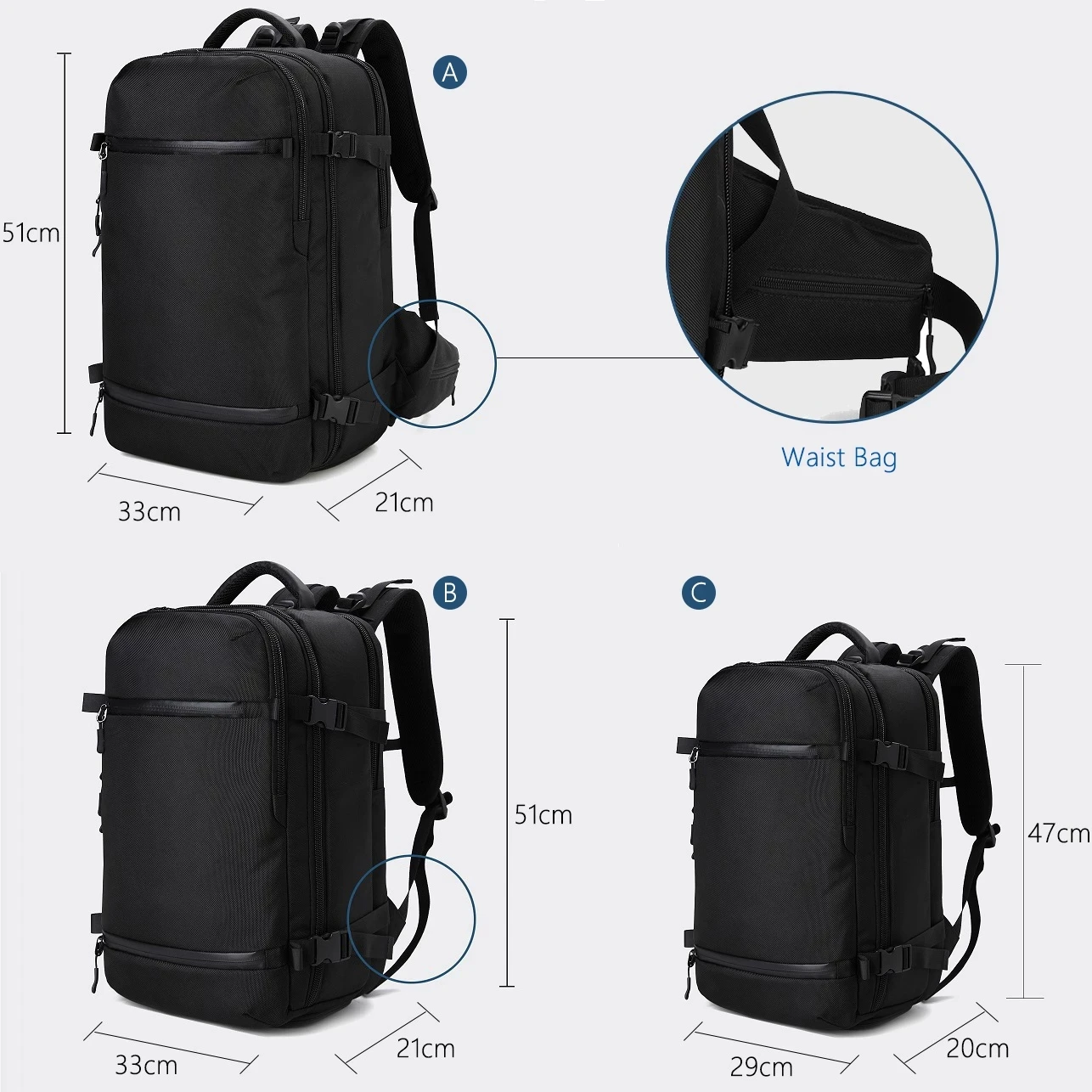 OZUKO Multifunction Men Backpack for 17 Inch Laptop Backpacks