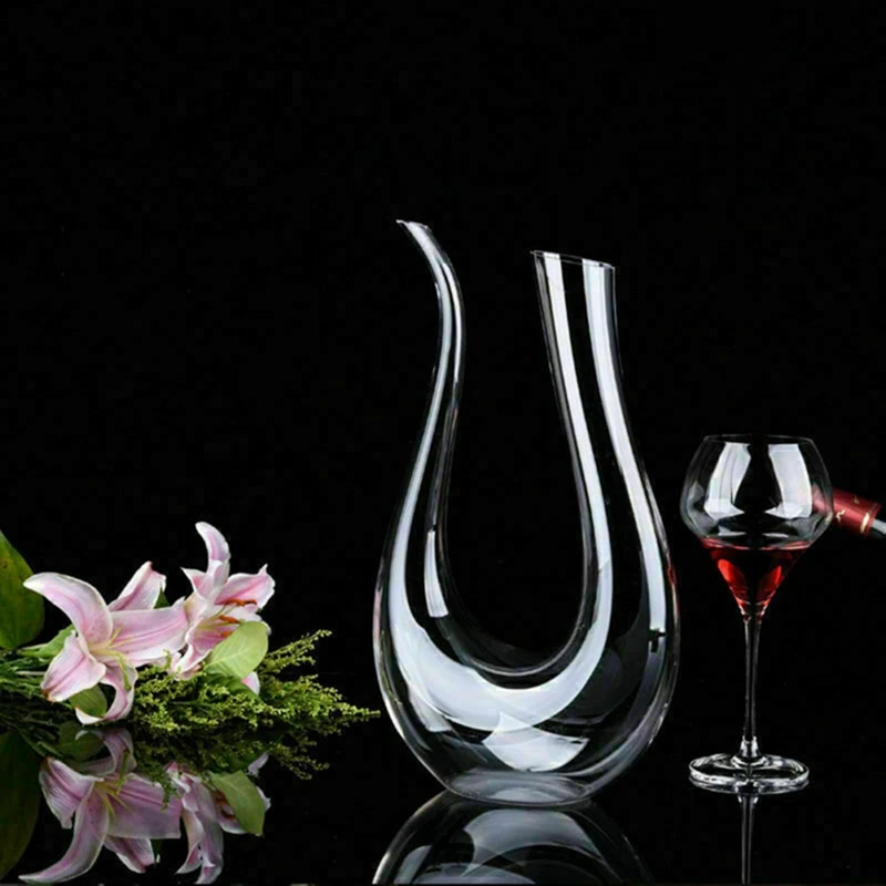 Crystal U shaped 1500ml Wine Decanter Harp Swan Decanter Creative Wine