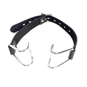 Bdsm Slave Nose Hook Oral Fixation Fetish Open Mouth Bite Gag Sex Toys For Women Couples of Leather Head Bondage Harness Strap 6
