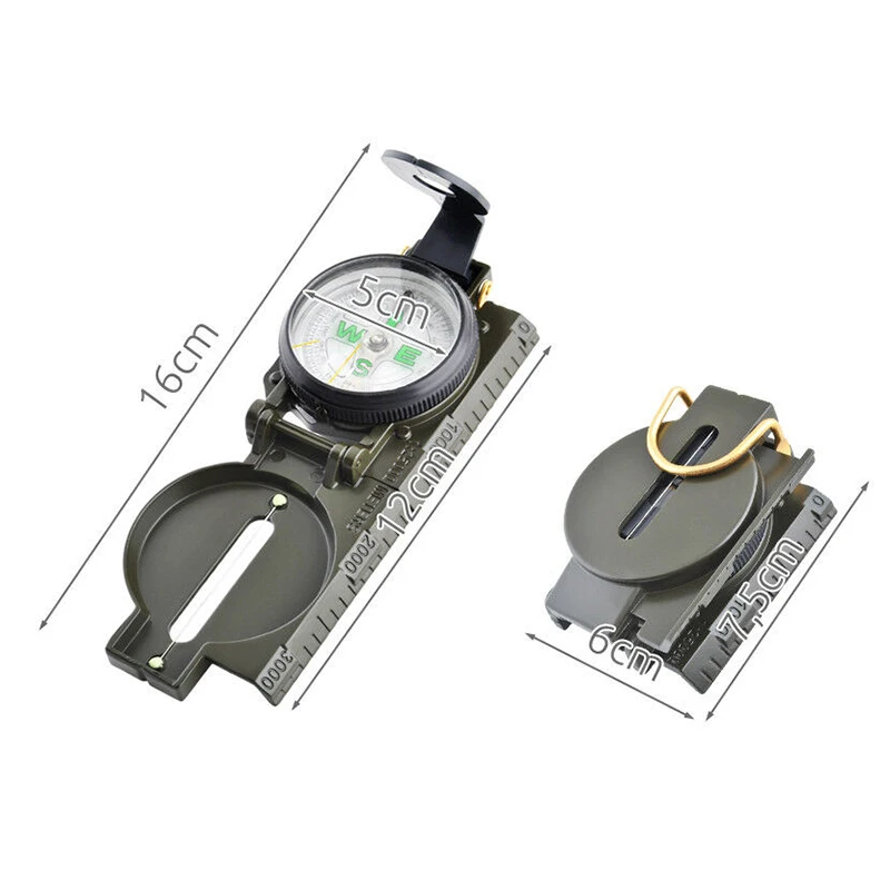 Outdoor Survival Camping Marching Navigation Metal Case Army Pocket Compass