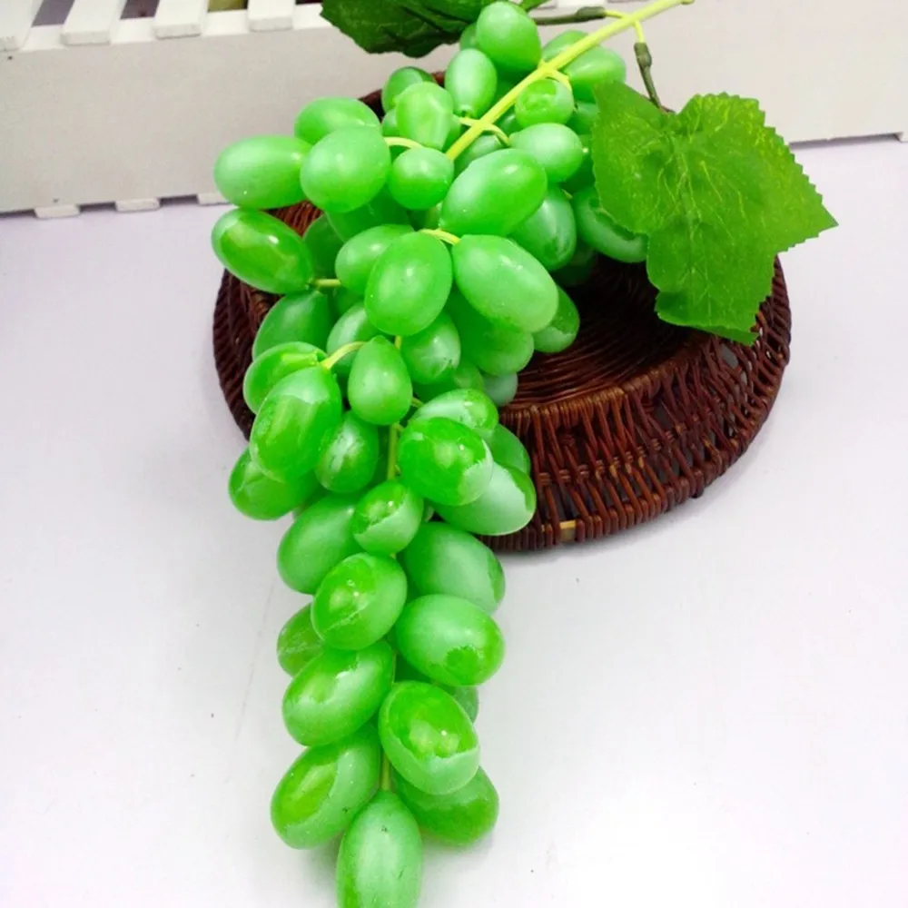 Модель искусственных фруктов реквизит украшение имитация винограда фрукты искусственный виноград лист моделирование изюм домашний декор - Цвет: GREEN