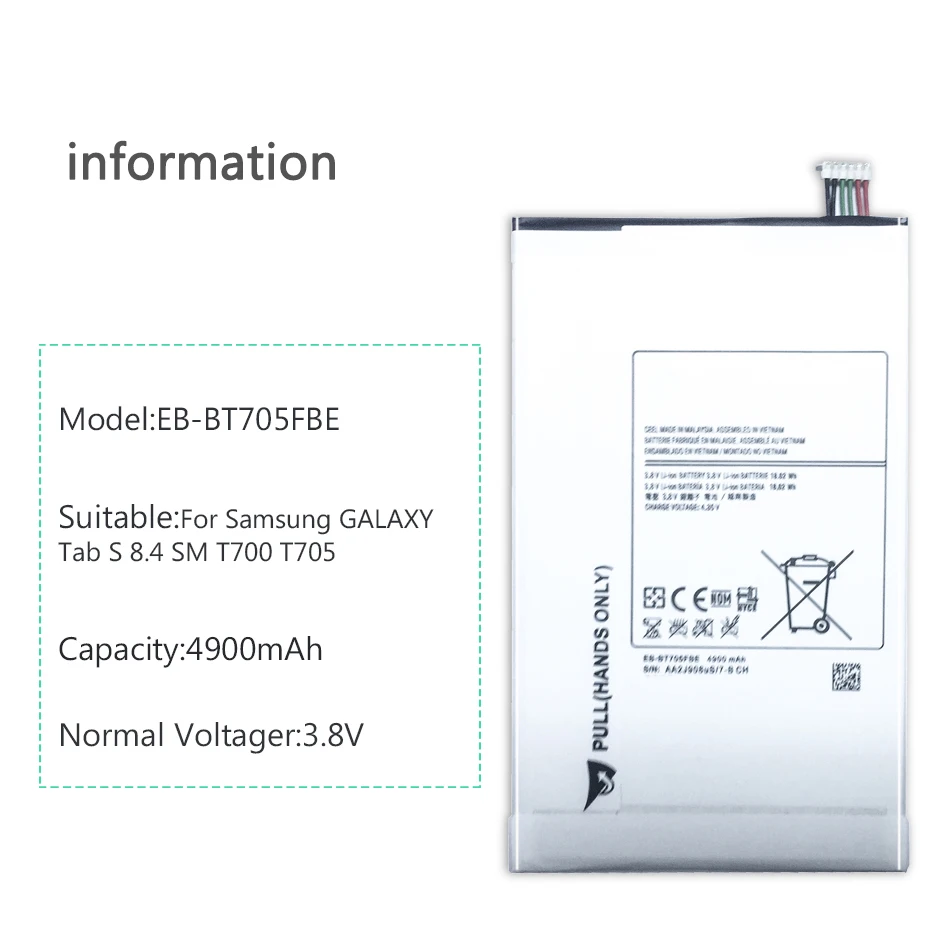 EB-BT705FBE аккумулятора для samsung Galaxy Tablet Tab S 8,4 SM-T700 T700 T705