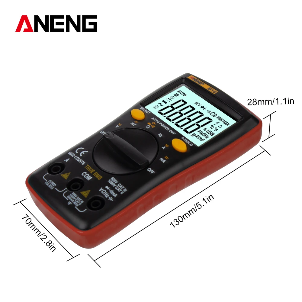 

Portable LCD Digital Multimeter 6000 Counts Backlight AC/DC Ammeter Voltmeter Ohm Meter Tester