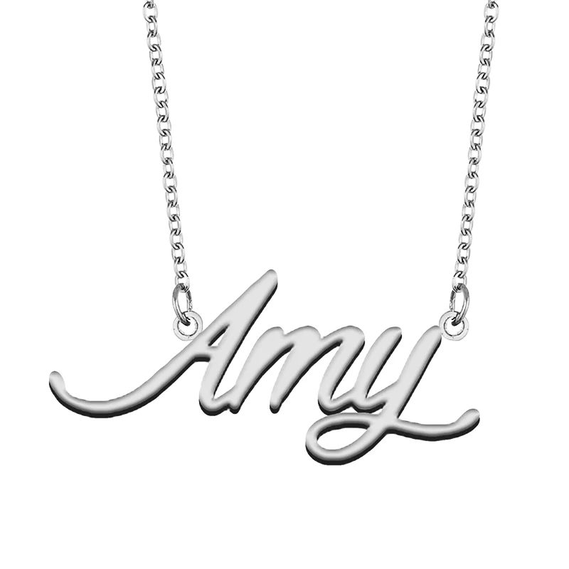 Necklace with Name Amy for His Her Family Member Best Friend Birthday Gifts on Christmas Mother Day Valentine's Day