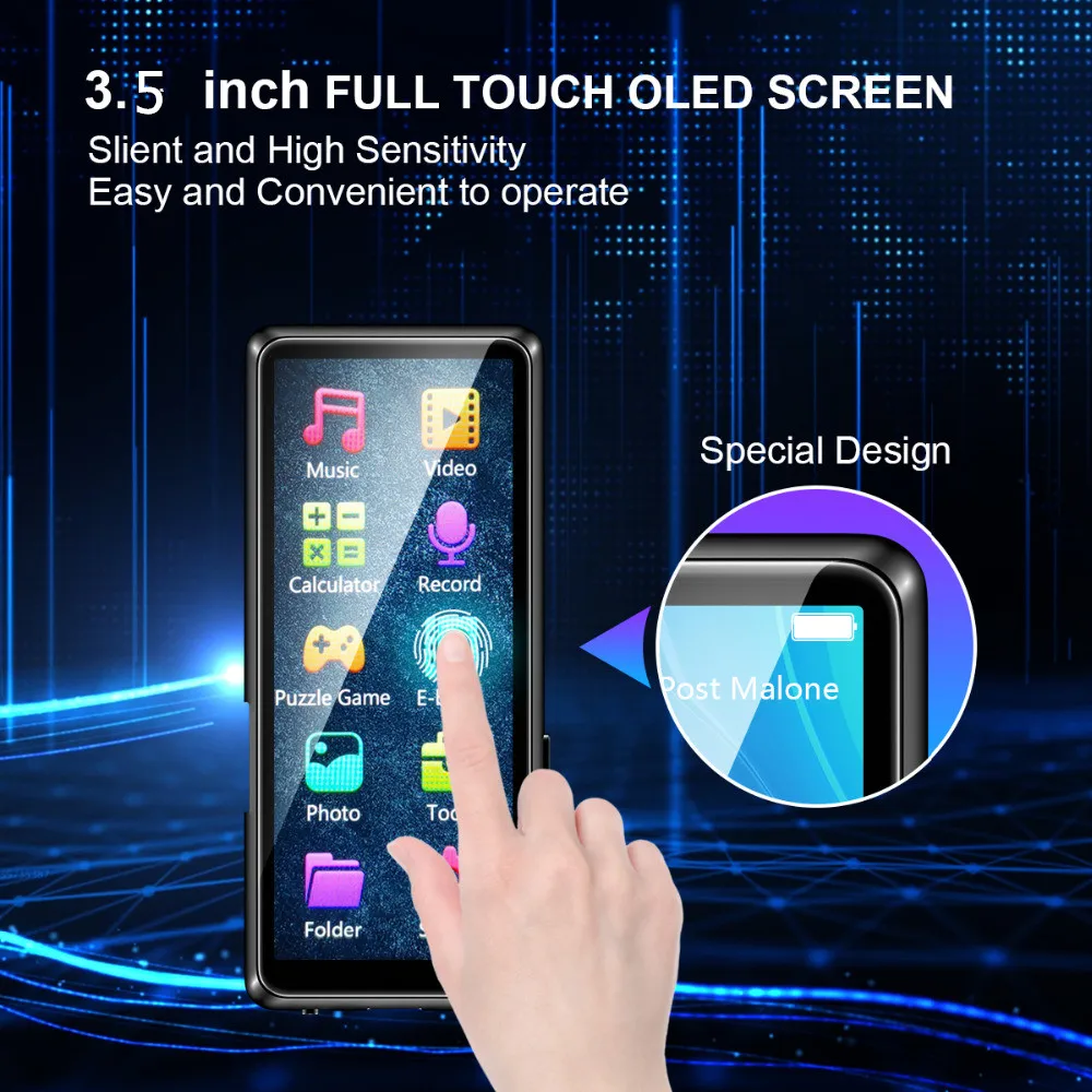 Новый 8G Bluetooth 5 0 MP4 HIFI музыкальный 3 дюймовый HD сенсорный экран M9 плеер с поддержкой