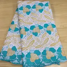 Ажурная ткань; высокое качество хлопчатобумажная кружевная ткань швейцарская кружевная африканская кружевная ткань нигерийское кружево ткань S 5 двор