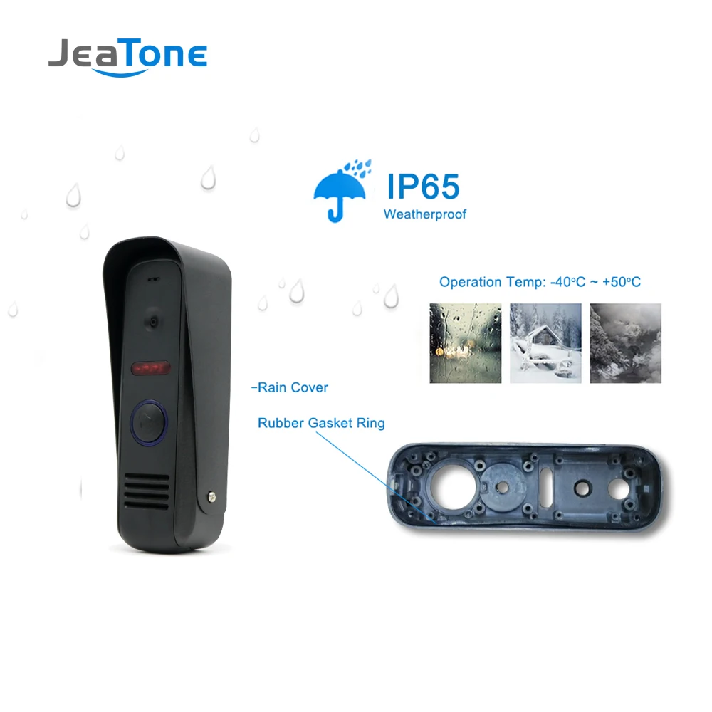 JeaTone 10" Color Touch Key Monitor Video Doorphone Intercom IR Night Vision Camera Video Doorbell Villa Intercom System Kit 1v1