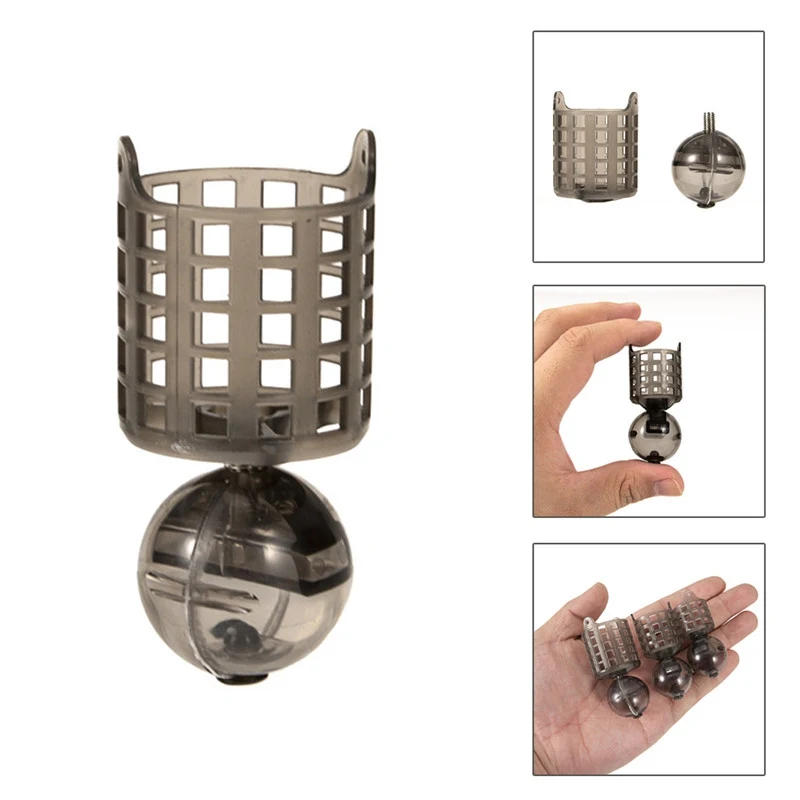 

4PCS Fishing Bait Cage PE Plastic Carp Fishing Lead Plumb Bob Bait Plastic Lure Cage Feeder Tackle Fishing Tools