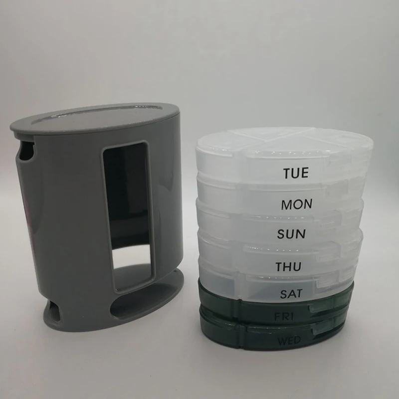 Недельный Pillbox планшет Серый чехол для 7 дней пластиковый контейнерный делитель для хранения Диспенсер держатель лекарств мини лекарств здоровье