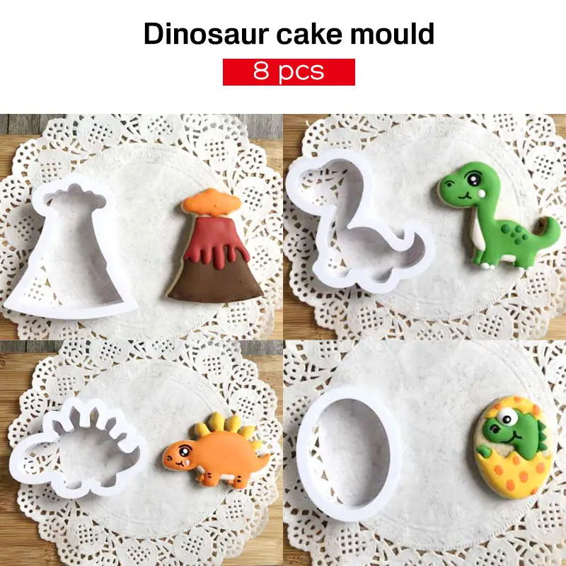 Форма для выпечки тортов 8 шт./компл. динозавр форма для выпечки Fondant(сахарная) формы Пластик выпечки одежда для свадьбы, дня рождения Кухня