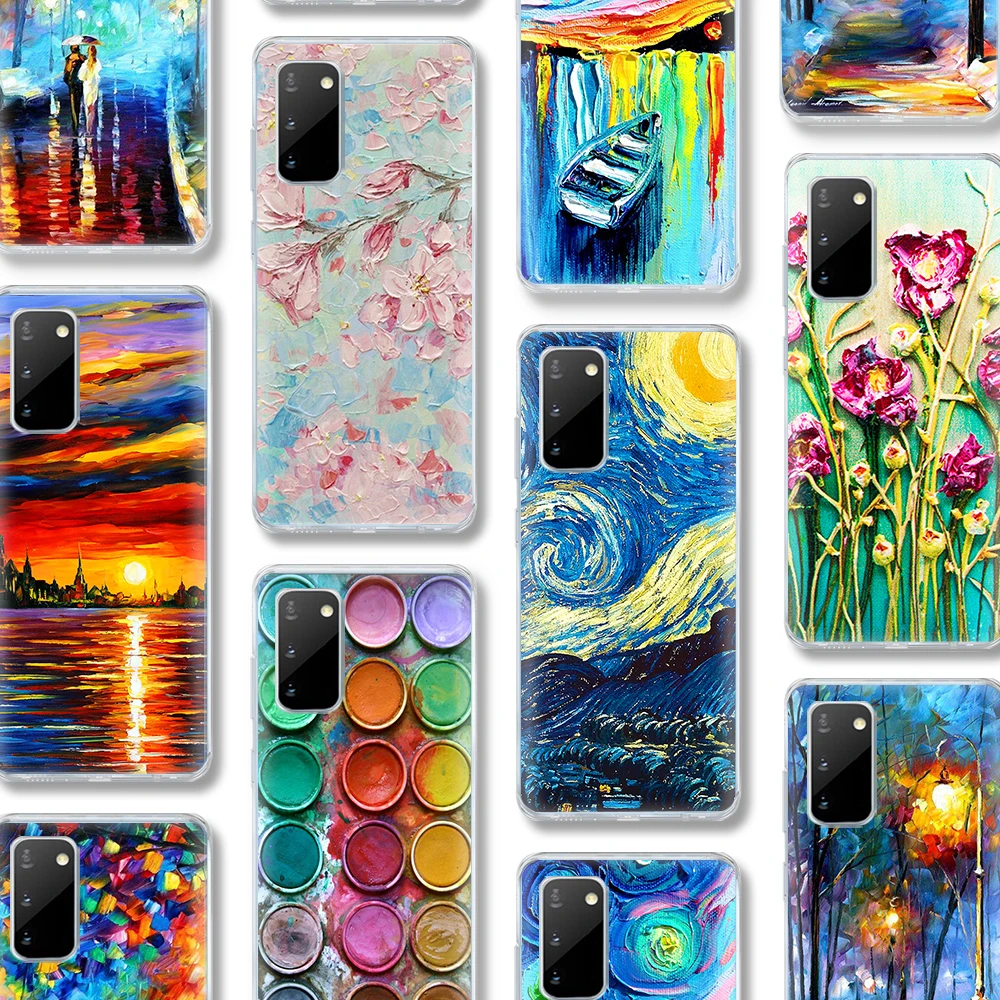 Art Oil Painting Case For Samsung Galaxy A51 A50 S20 S10 A71 A70 A40 S9