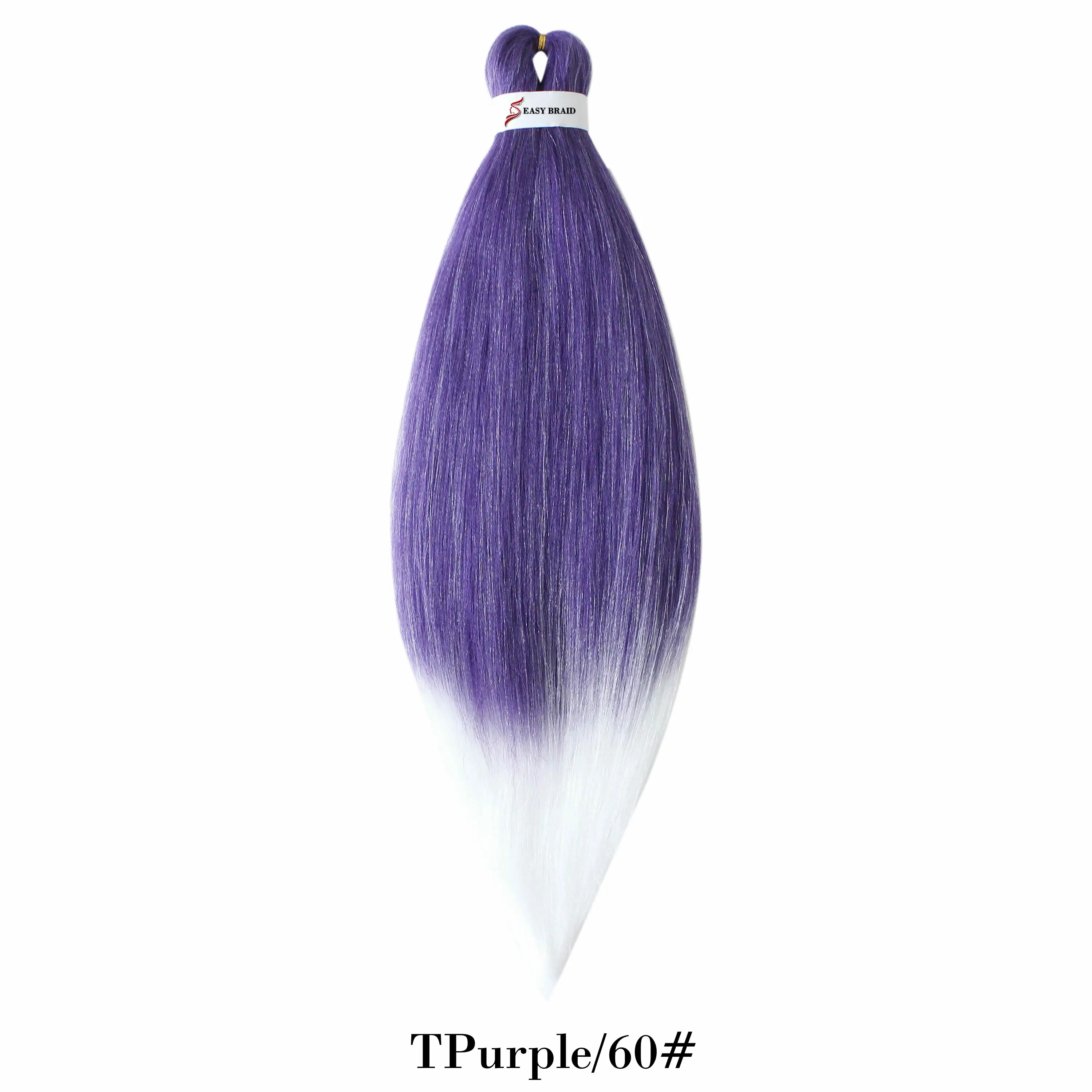 purple-60 EZ косы низкая температура синтетического волокна плетение волос крючком косы наращивание волос африканские огромные легко косы - Цвет: purple-60