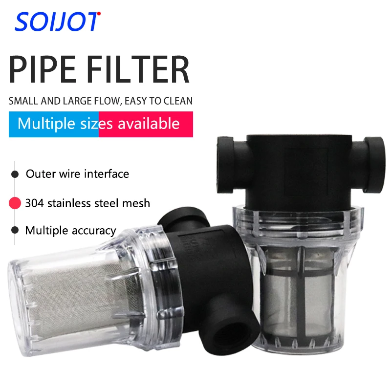 Garden Watering Filter 1/2'' 3/4'' 1'' Plastic Irrigation System Impurity Prefilter Aquaculture Household Water Pipe Filter
