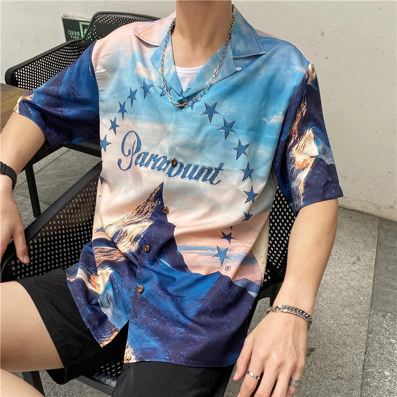 OSCN7 Повседневная Уличная футболка с коротким рукавом и принтом для мужчин 2020
