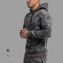 Пустой камуфляж легкий с капюшоном с длинным рукавом пуловер тренажерный зал Спортивная Толстовка Slim-Fit мужская Толстовка