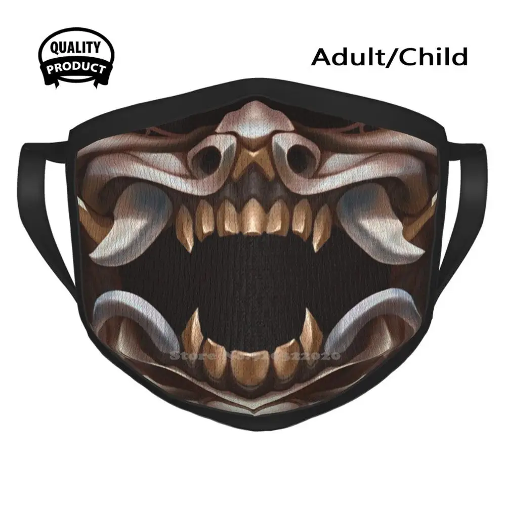 

Ivory Oni Mouth Mask Face Masks Oni Light Gold Mask Teeth Supernatural Demon Mask Monster Mask Smile Grin Evil Mask Japanese