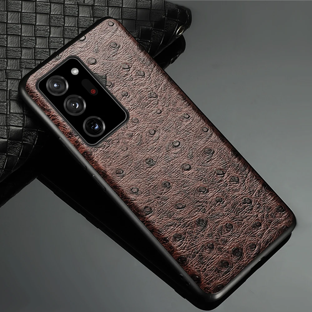 

LANGSIDI Ostrich Leather case For samsung galaxy note 20 ultra 10 plus a54 a53 a52 thin fundas for Galaxy S23 S22 S10 S20 ultra