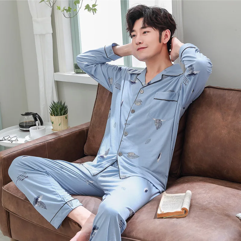 Autunmn Winter Plus Size Pyjamas men pijamas hombre100% cotton long-sleeve casual Sleepwear men homewear pajamas sets for male Autunmn Winter Plus Size Pyjamas men pijamas hombre100% cotton long-sleeve casual Sleepwear men homewear pajamas sets for male