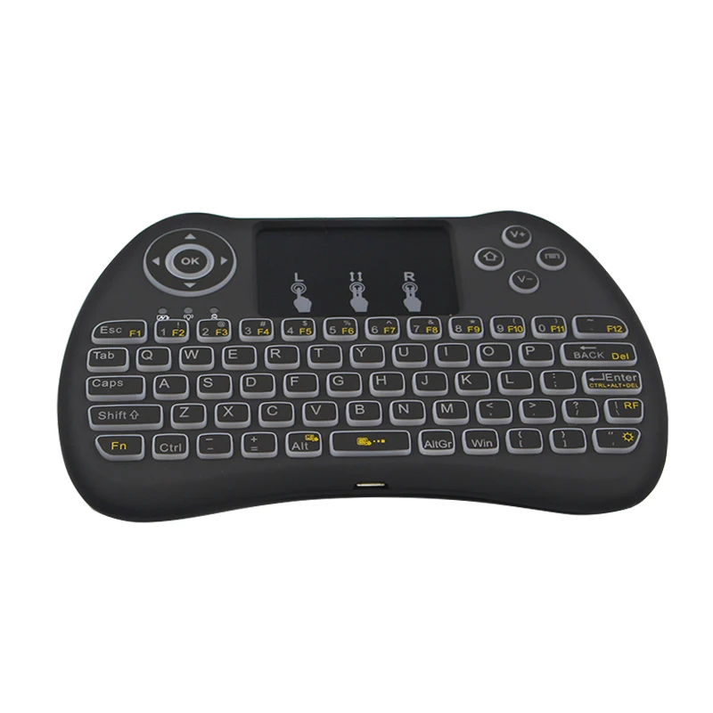 H9 клавиатура с подсветкой 2 4 ГГц Беспроводная тачпадом Qwerty английский Verson для