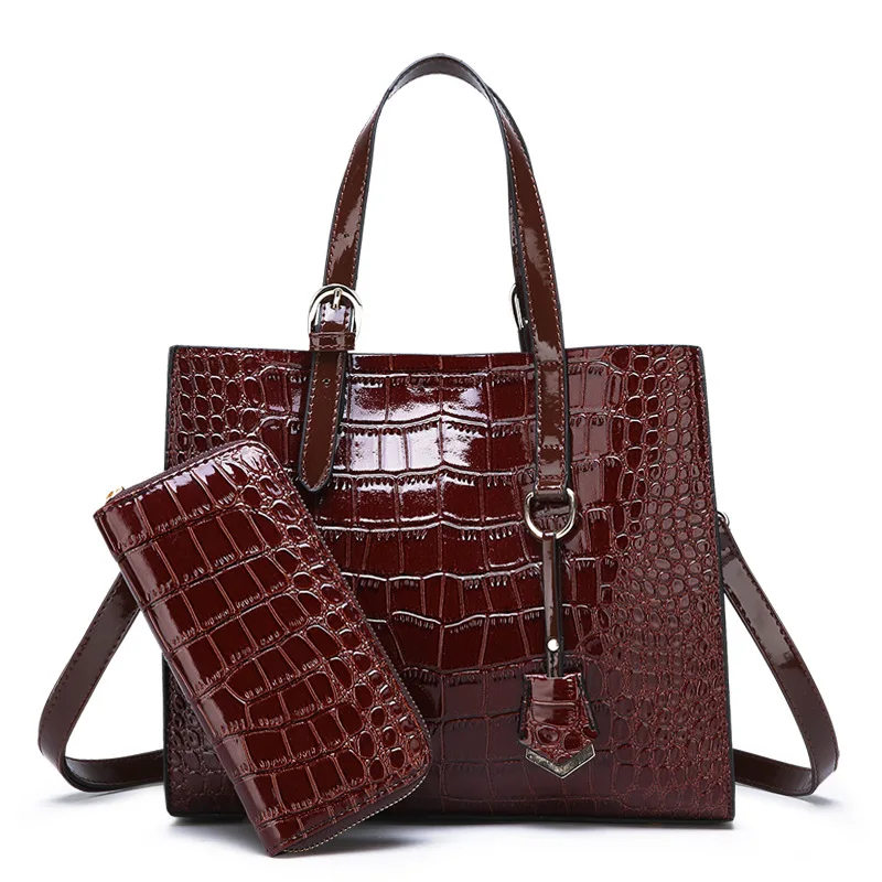 

2019 New Style Dull Polish Single-shoulder Bag for Women Europe And America Fashion Crocodile Pattern Women's Different Size Bag