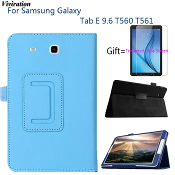 

High Quality Tempered Glass Screen Protect+Flip Stand Shockproof Tablet Cover For Samsung Galaxy Tab E 9.6 T560 T561 Case Cover