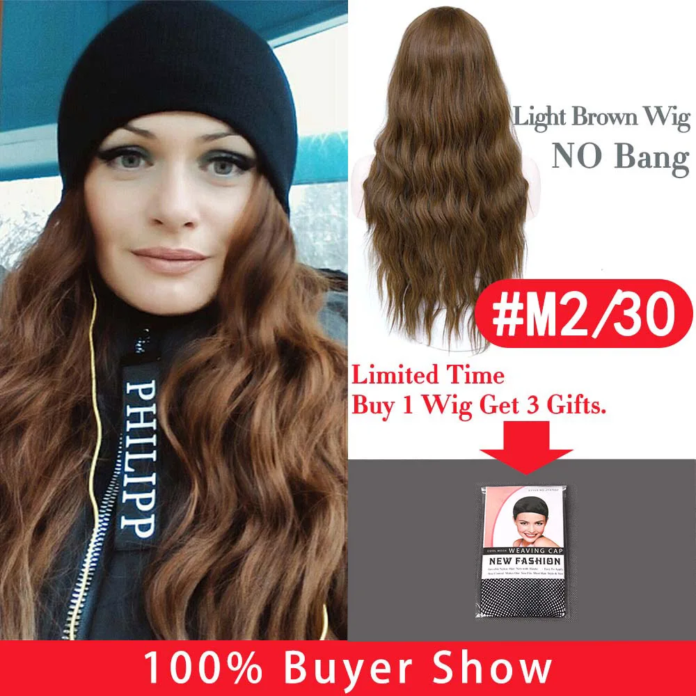 LiangMo 2" длинный смешанный коричневый женский парик Liu Haibo волна термостойкий синтетический парик для женщин афро-американский - Цвет: m2-30