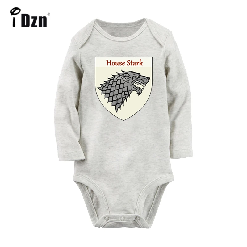 JcBaby2152GC Костюм «Игра престолов», «Дом Старков», «Игра престолов», «Зима», подходит для новорожденных, боди для малышей, комбинезон с длинными рукавами, хлопковая одежда - Цвет: JcBaby2152GC