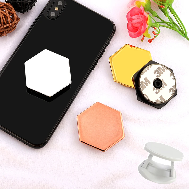 

Hexagonal Phone Grip Stretch Mount Anillo Movil Soporte Finger Holder Air Bag Cell Phone Bracket 360 Degree Phone Holder Stand