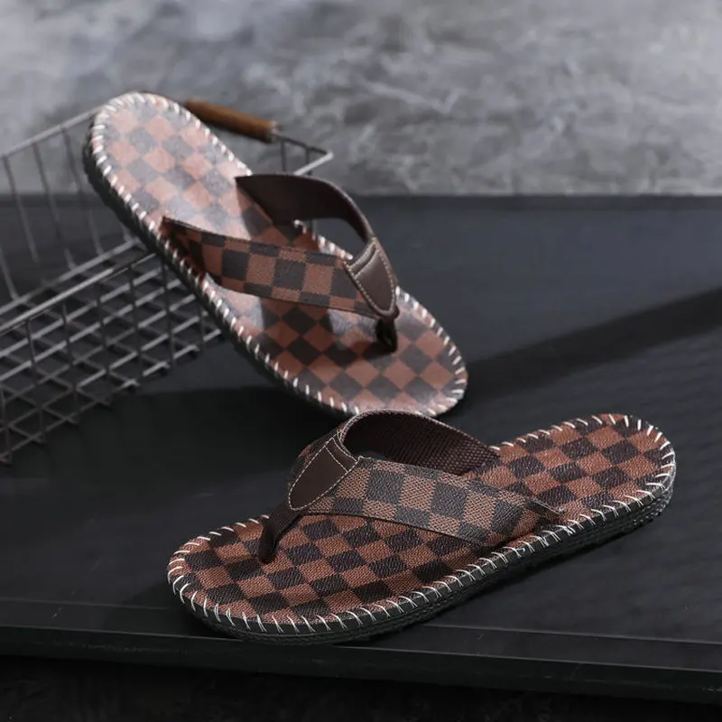 

2020 Summer Shoes Non-slip Men Slippers Fashion Casual Sandals Tide Men's Word Tow Men's Outdoor Beach Shoes Open Toe Flip Flops