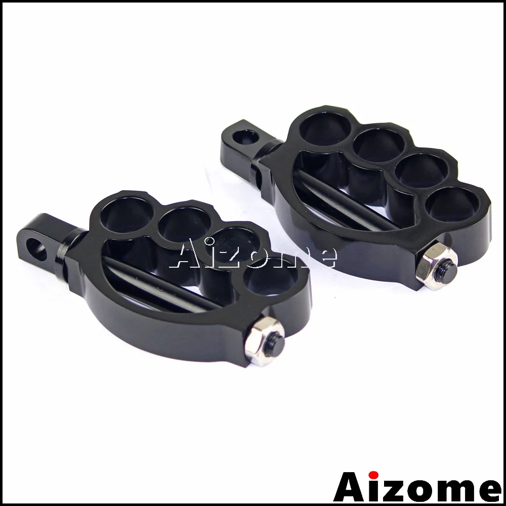 Motorcycle Brass Knuckles Footrests Foot Peg For Harley Softail Dyna