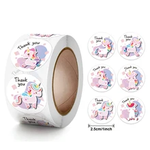 

100-500pcs Unicorn Sticker 1 inch Cute Animals Sticker for Kids Classic Toys Thank You for baking decoration Stationery sticker