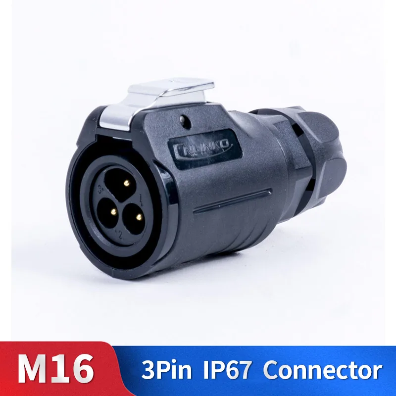 

M16 3 Pin Waterproof Connector Kit Plastic Shell Male and Female Industrial Outdoor Lighting Cable Plug and Socket