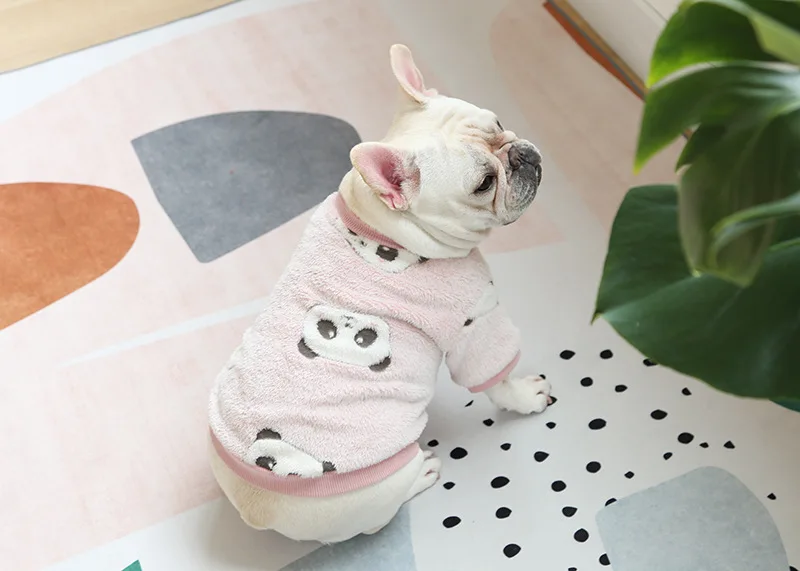 Daisy FallWinter velvet thick Dog sweater cardigan button fat Small dog  Clothes pug English Bulldog Outfits French bulldog - AliExpress
