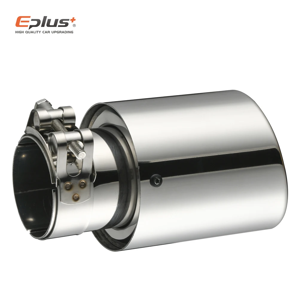 EPLUS Car Stainless Steel Muffler Tip Exhaust System Universal Crimping Silver Decoration Exhaust Pipe Mufflers for Akrapovic exhaust muffler tip exhaust pipe muffler
