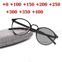 Прогрессивные многофокусные круглые очки переходные фотохромные солнцезащитные очки для чтения кошачий считыватель дальний прицел диоптер NX