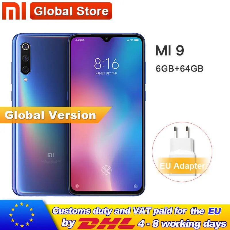 Глобальная версия Xiaomi mi 9 64GB rom 6GB телефон Snapdragon 855 Octa Core 6 39 &quot48MP Тройная камера в